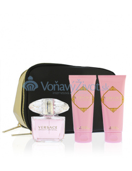 Versace Bright Crystal toaletní voda 90 ml + tělové mlieko 100 ml + sprchový gél 100 ml + kosmetická taška Pro ženy dárková sada