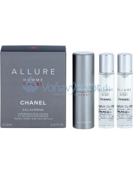 Chanel Allure Homme Sport Eau Extréme Travel Spray And Two Refills M EDT 3x20ml