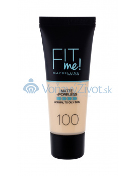 Maybelline Fit Me! Matte + Poreless matující make-up pro normální a mastnou pleť 100 Warm Ivory 30ml