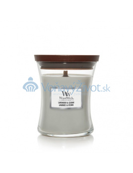 WoodWick vonná svíčka s dřevěným knotem Lavender & Cedar 453g