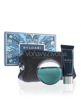 Bvlgari Aqva Pour Homme toaletní voda 100 ml + balzám po holení 100 ml + kosmetická taštička Pro muže dárková sada