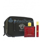 Versace Eros Flame parfémovaná voda 100 ml + parfémovaná voda 10 ml + kosmetická taška Pro muže dárková sada