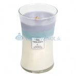 WoodWick Trilogy Lavender Spa, Sea Salt & Cotton, White Tea & Jasmine 609,5g