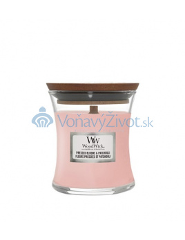 WoodWick Pressed Blooms & Patchouli vonná svíčka s dřevěným knotem 453,6 g