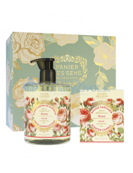 Panier Des Sens Rejuvenating Rose dárková sada krém na ruce 75 ml + sprchový gél 250 ml + tělové mlieko 250 ml