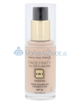 MAX FACTOR Face Finity 3in1 Foundation 40 Light Ivory 30ml