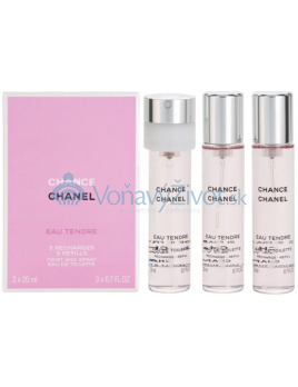 Chanel Chance Eau Tendre Twist And Spray 3 Refills W EDT 3x20ml