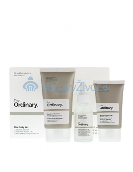 The Ordinary The Daily Set dárková sada Squalane Cleanser 50 ml + Hyaluronic Acid 2% + B5 30 ml + Natural Moisturizing Factors + HA 30 ml)