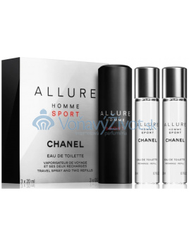 Chanel Allure Homme Sport Travel Spray And Two Refills M EDT 3x20ml