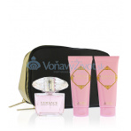 Versace Bright Crystal toaletní voda 90 ml + tělové mlieko 100 ml + sprchový gél 100 ml + kosmetická taška Pro ženy dárková sada