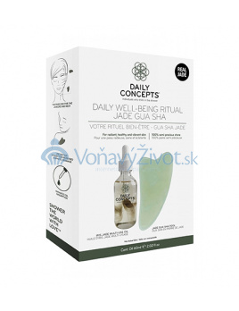 Daily Concepts Daily Well-Being Ritual Jade Gua Sha dárková Jade Gua Sha Facial Tool + Iris Jade Multi-Use Oil 60 ml