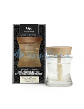 WoodWick difuzér s víčkem proti vylití White Tea & Jasmine 148ml