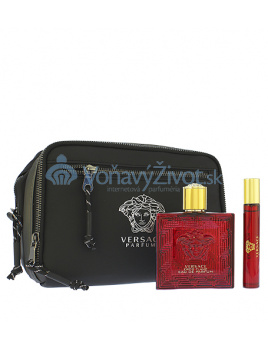 Versace Eros Flame parfémovaná voda 100 ml + parfémovaná voda 10 ml + kosmetická taška Pro muže dárková sada