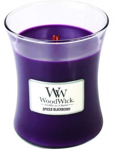 WoodWick oválná váza Spiced Blackberry 275g